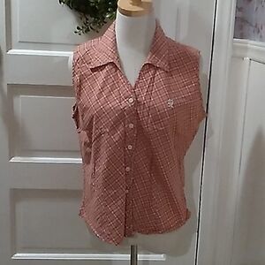 Womans Twenty X brand button down casual medium shirt plaid western cowboy 🤠